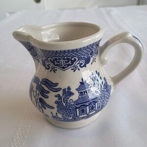 Churchill Blue Willow Pattern Creamer Pitcher Made in England